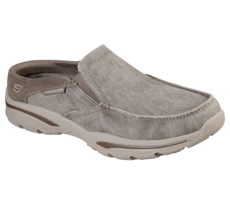 Skechers Herr Khaki Slip On - Relaxed Fit: Creston - Backlot - Sverige (VLUBD-6918)